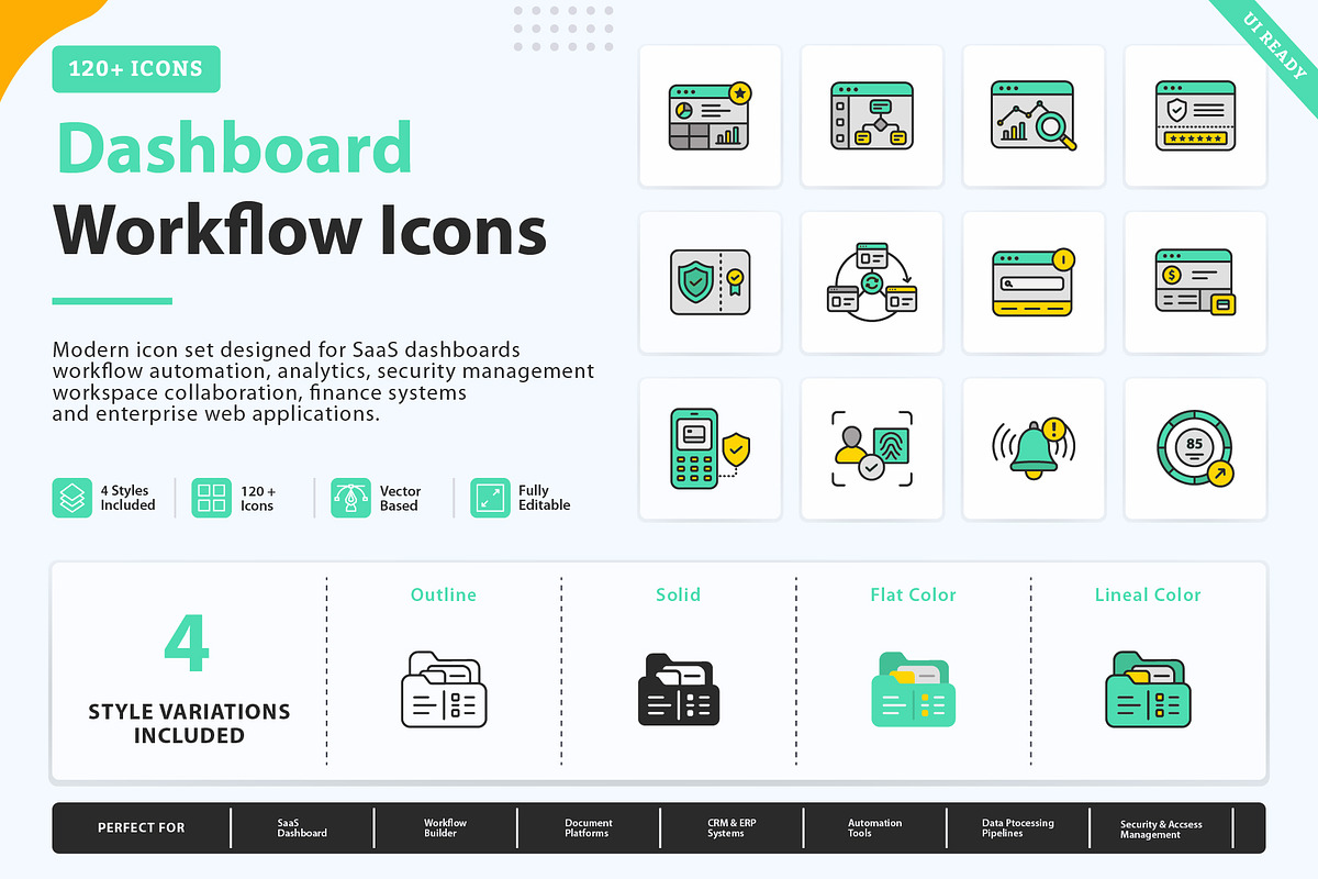 SaaS Dashboard Icons, an Outline Icon by vexper (Photo 1 of 10)