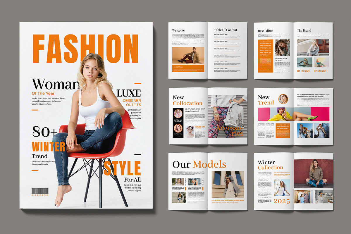 Fashion Magazine Template, a Magazine Template by MightyDesign (Photo 1 of 6)