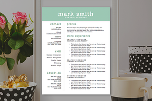 Green Resume Template - MS Word