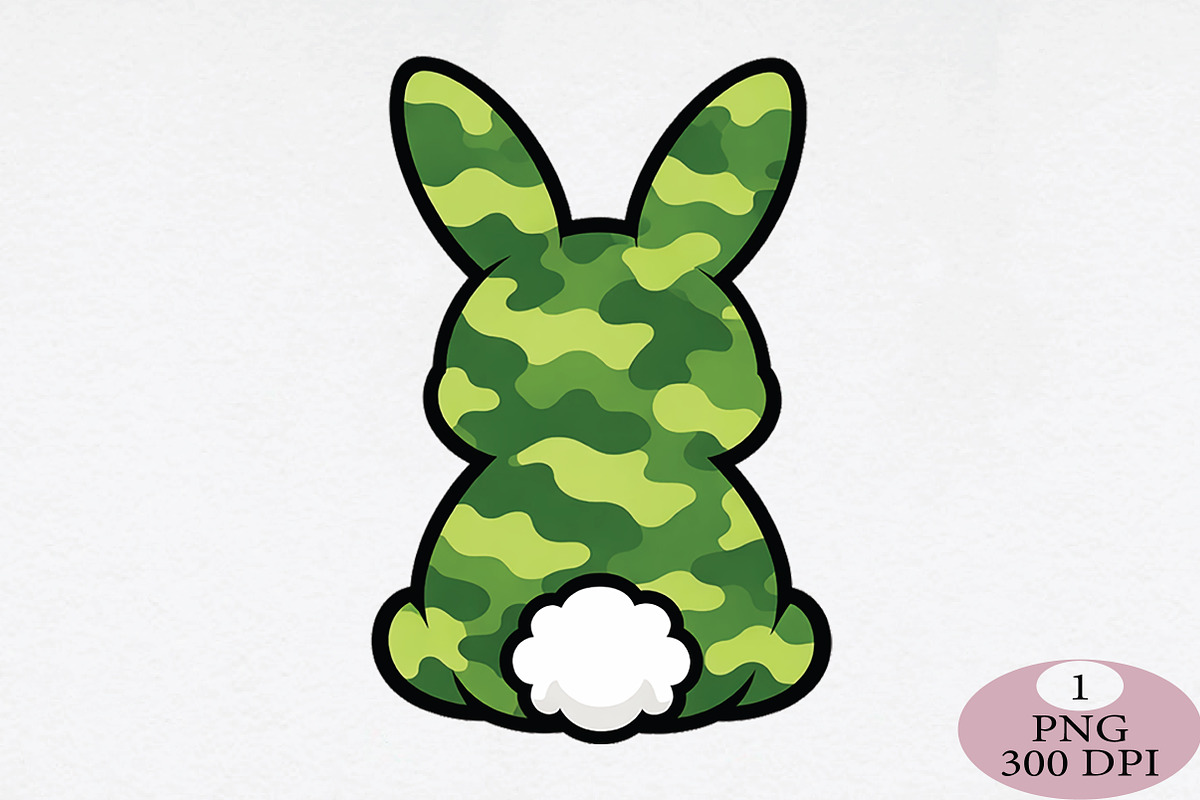 Camouflage Easter Bunny PNG, an Illustration by Daily.Designs (Photo 1 of 5)
