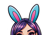 Bunny Girl Stickers — 50 PNG, a Person Illustration by ETARA by Mea Hau (Thumbnail 8 of 17)