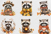 Autumn Raccoons Clipart, an Illustration by Black Bird Studio (Thumbnail 3 of 6)