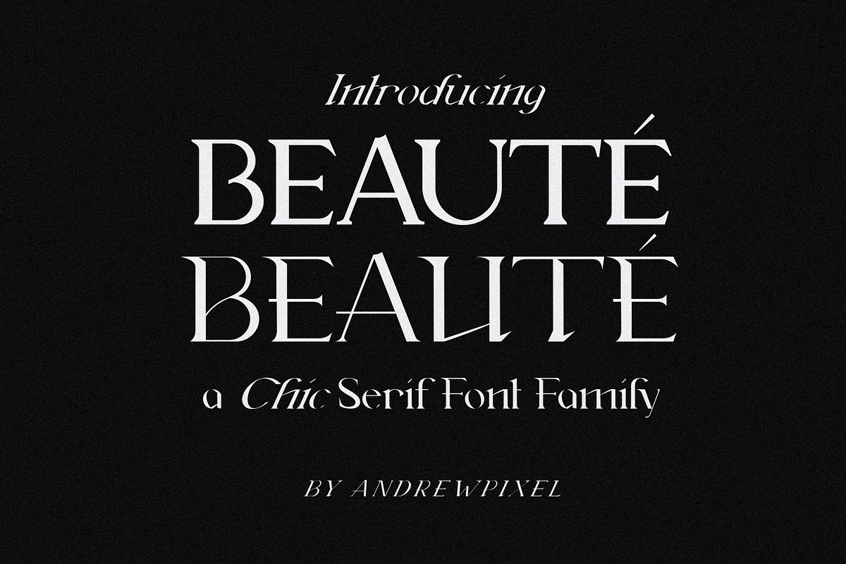 Beauté Modern Serif Font Family, a Handwritten Font by AndrewPixel (Photo 1 of 12)