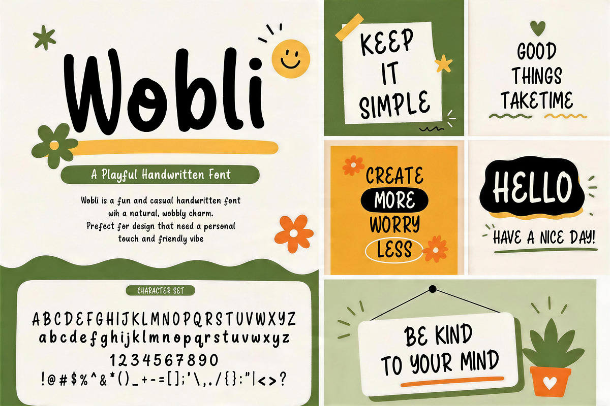 Wobli - Playful Handwritten Font, a Handwritten Font by Pitchlook.Studio (Photo 2 of 4)