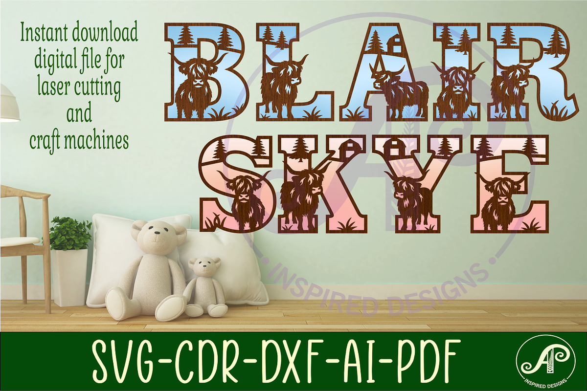 Highland cow alphabet letter set, an Object Graphic by A P Inspired Designs (Photo 2 of 7)