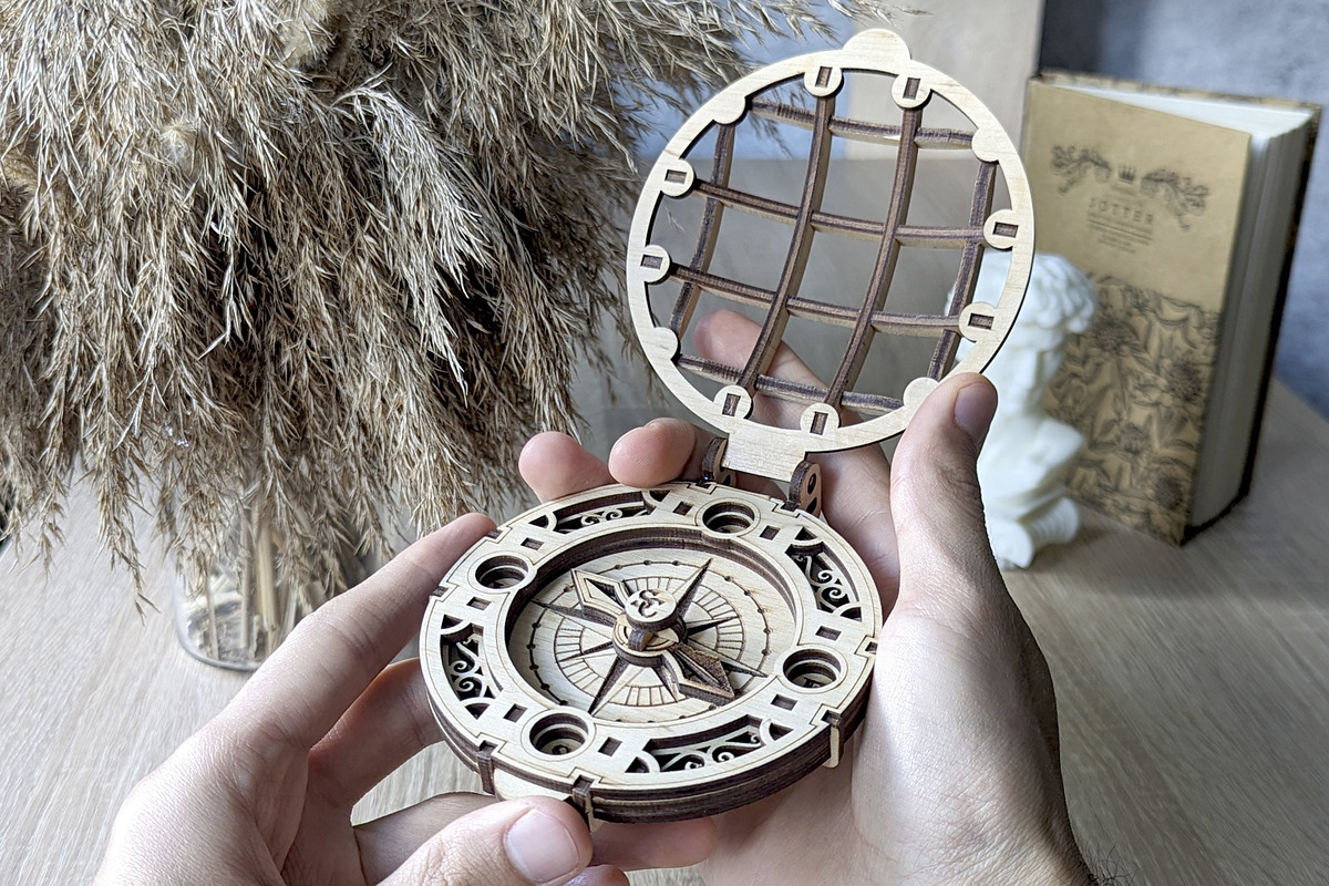 Santa Claus Compass - Laser Cut File, an Object Graphic by VectorPainter (Photo 9 of 11)