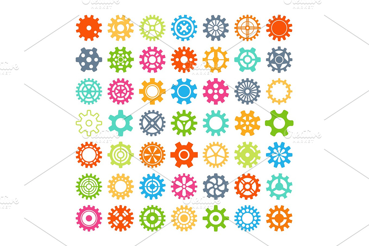 Gear icons isolated vector illustration., an Object Graphic by KitVector