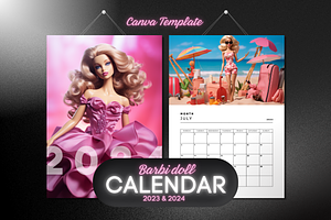 Canva Template Barbi Doll Calendar