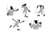 Character Fencing Vol. 1 Doodle, a Sport Illustration by SLAB! Design (Thumbnail 3 of 3)
