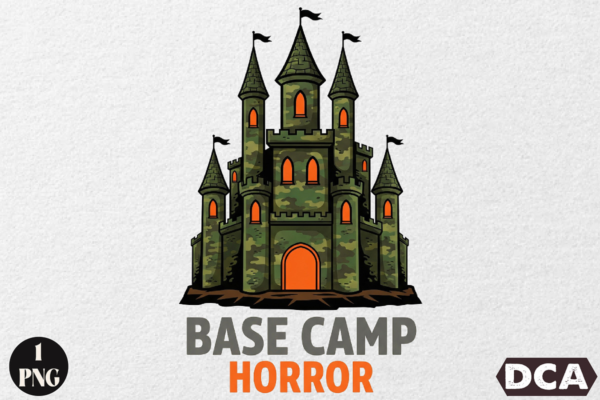 Camo Castle Halloween Sublimation, an Illustration by DreamCafeArt (Photo 1 of 6)