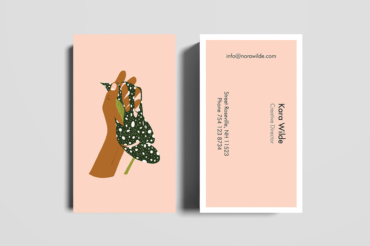 Botanical Love Business Card, a Business Card Template by The Wall Art Mockup Shop (Photo 1 of 2)
