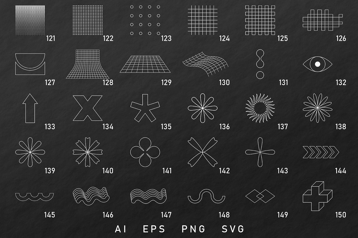 180 abstract vector shapes, an Object Graphic by Valeria Soloveva (Photo 6 of 7)