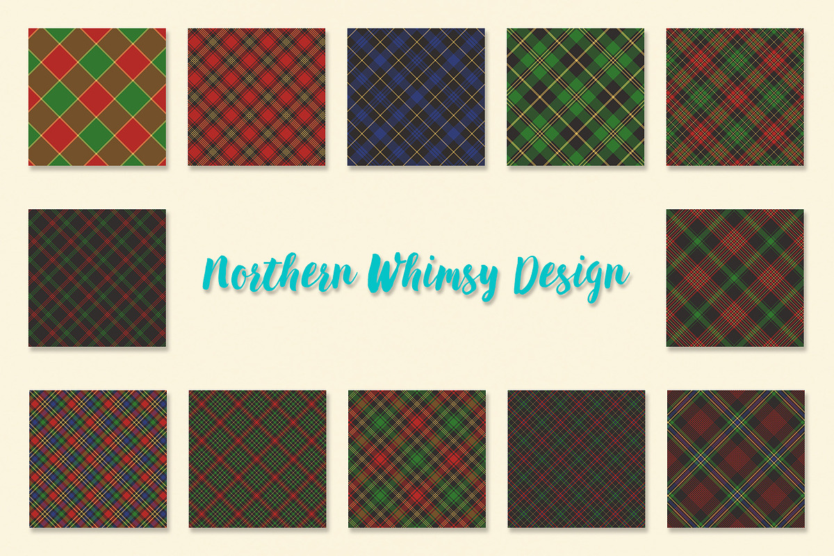Christmas Plaid - Seamless Diagonal, a Pattern Graphic by Northern Whimsy Design (Photo 2 of 3)