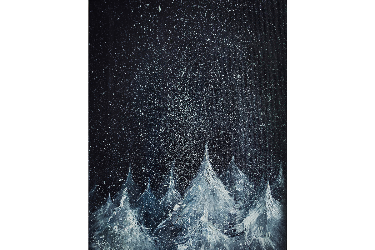 Winter forest and night, an Illustration by Graphics, Presets, Photos (Photo 1 of 2)
