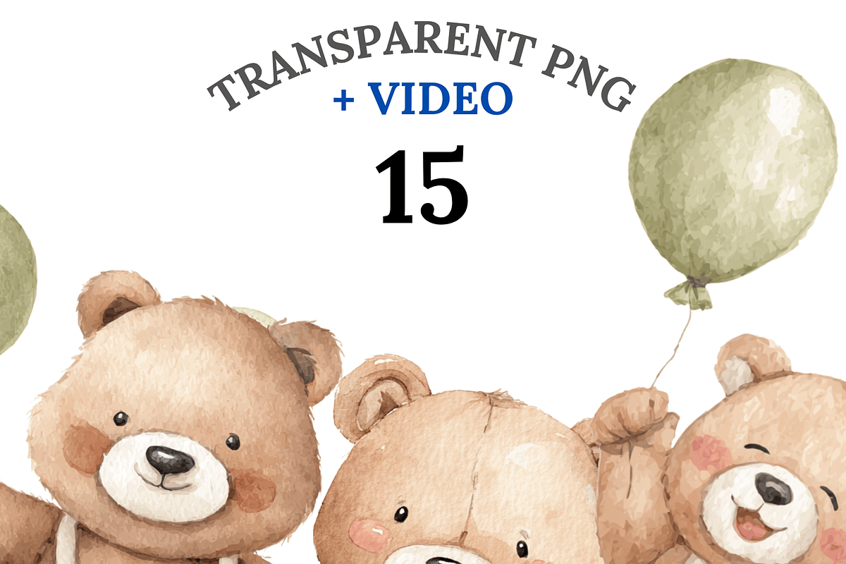 15 Teddy Bear Clipart, an Animal Illustration by Pati Charm Studio (Photo 1 of 8)