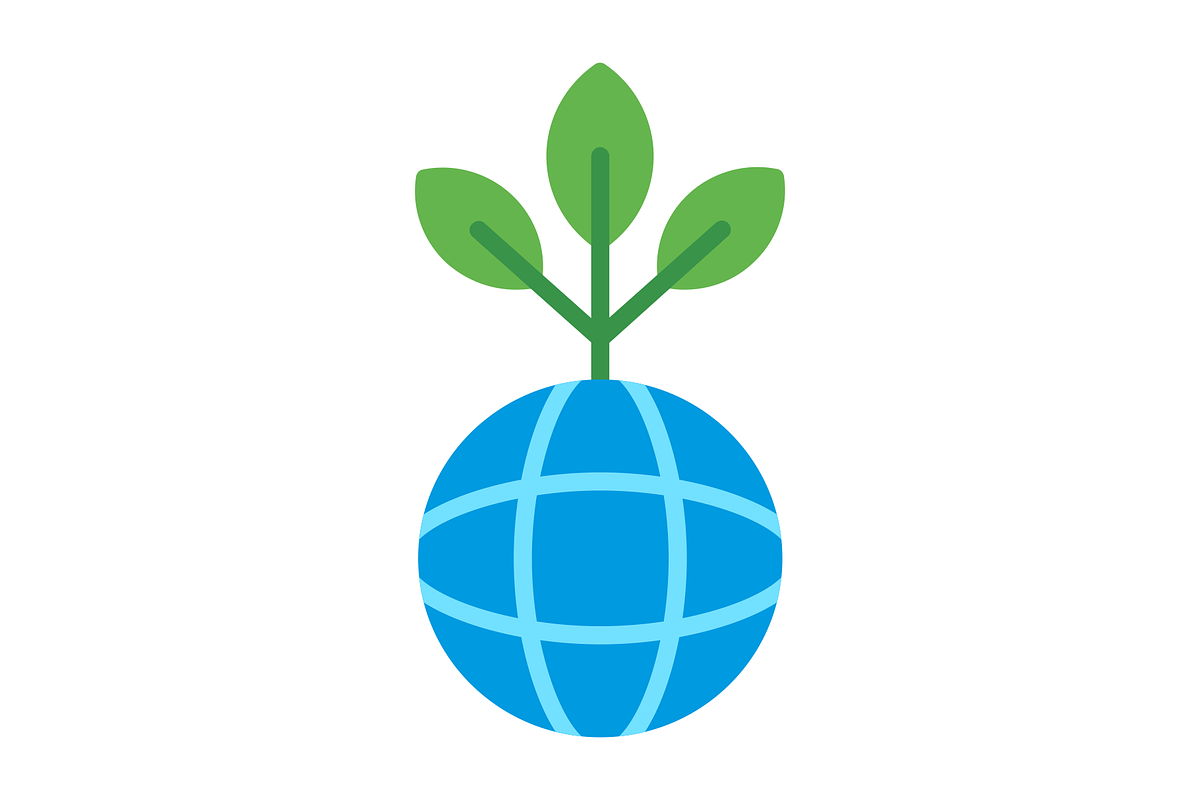 Green Planet Flat Icon, a Duotone Icon by Pexelpy (Photo 2 of 2)