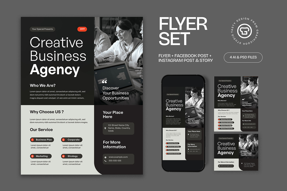 Creative Agency Flyer, a Flyer Template by graphicook (Photo 1 of 3)