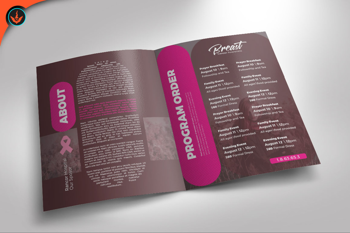 Breast Cancer Awareness Program, a Brochure Template by SeraphimChris