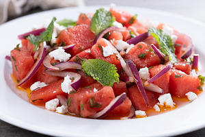 Fresh Watermelon Feta Salad with Mint and Red Onion, a Food & Drink Photo by etorres69