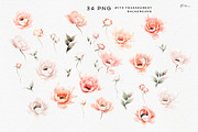 Watercolor Romantic Flowers, an Object Illustration by ollalya (Thumbnail 7 of 8)
