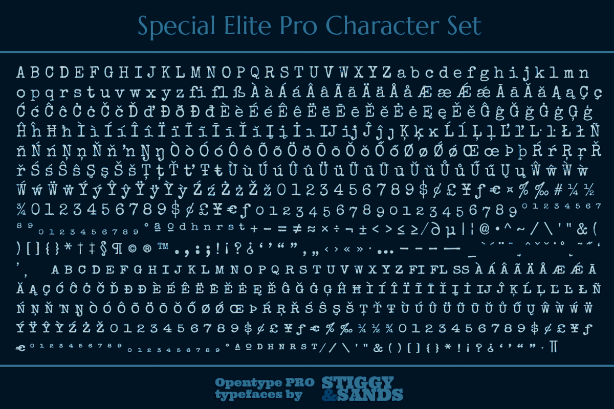 Special Elite Pro, a Serif Font by Stiggy & Sands (Photo 9 of 9)