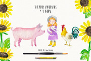 FARM ANIMALS watercolor set PART 1, an Animal Illustration by Natali Smolova (Thumbnail 2 of 7)
