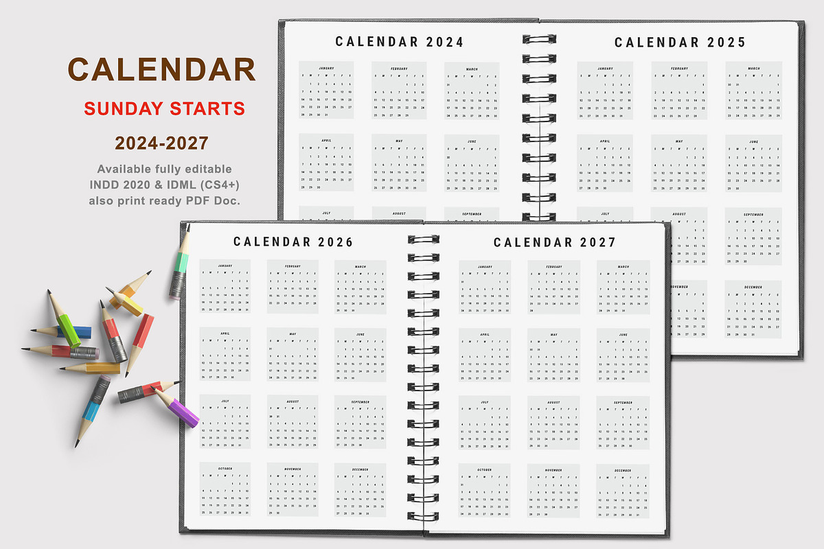 2024 Monday & Sunday Starts planner, a Stationery Template by MNT-Creator (Photo 5 of 10)