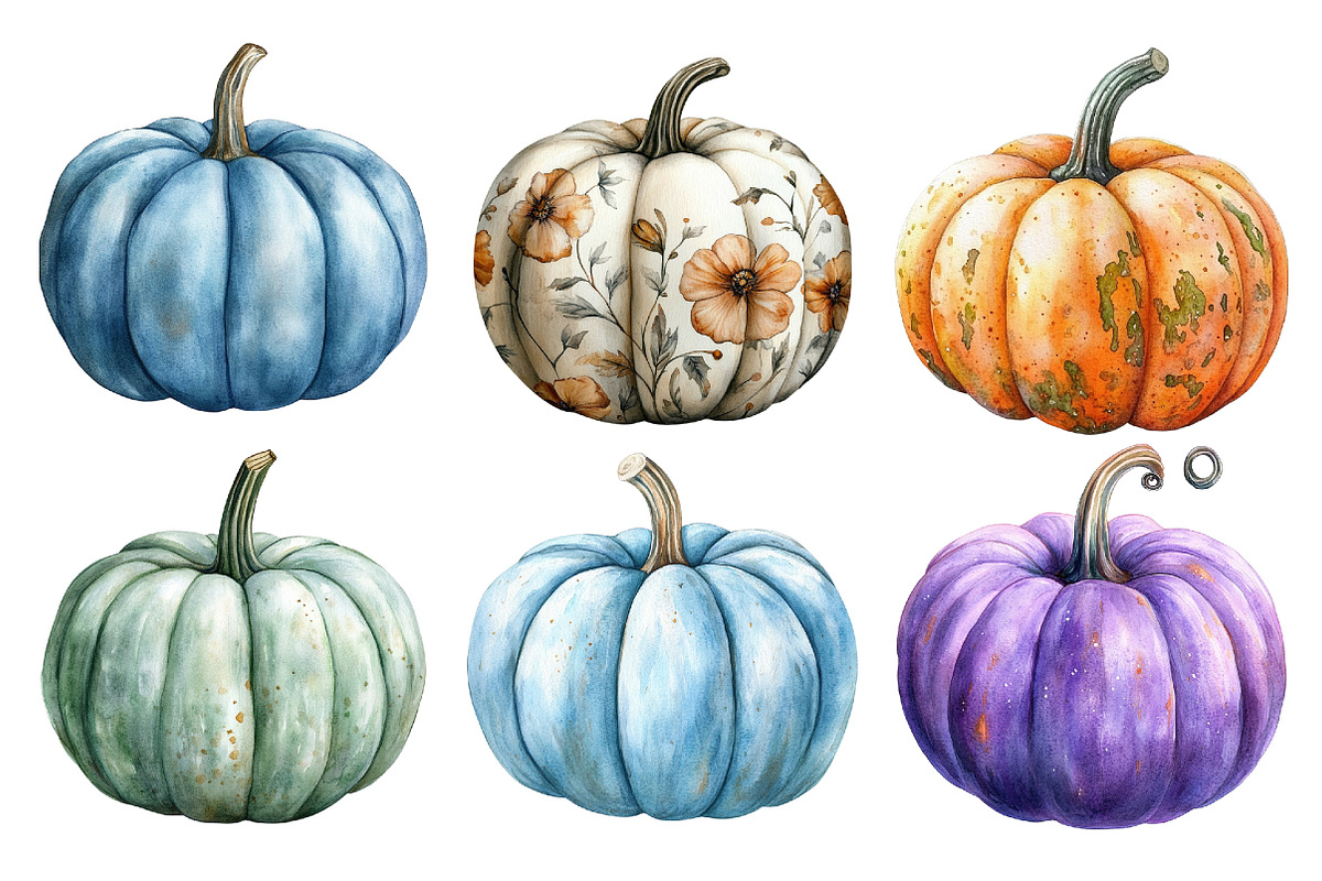 Pastel Pumpkin Clipart, an Illustration by SinaCreation (Photo 2 of 5)