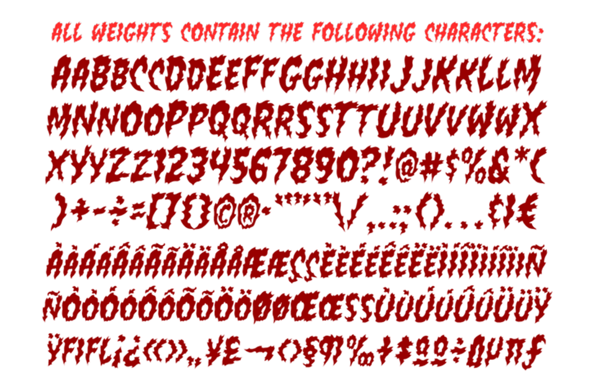 Flame On - firey comic FX color font preview 6