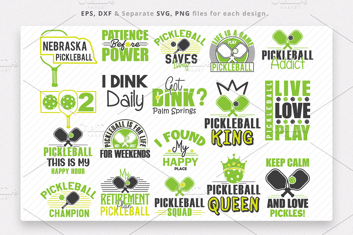 Pickleball Saying Bundle, Sports SVG, a Graphic by Dahuk Design (Photo 1 of 2)