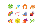 Lucky Charms Icons And Pattern, an Outline Icon by Iconka (Thumbnail 2 of 6)