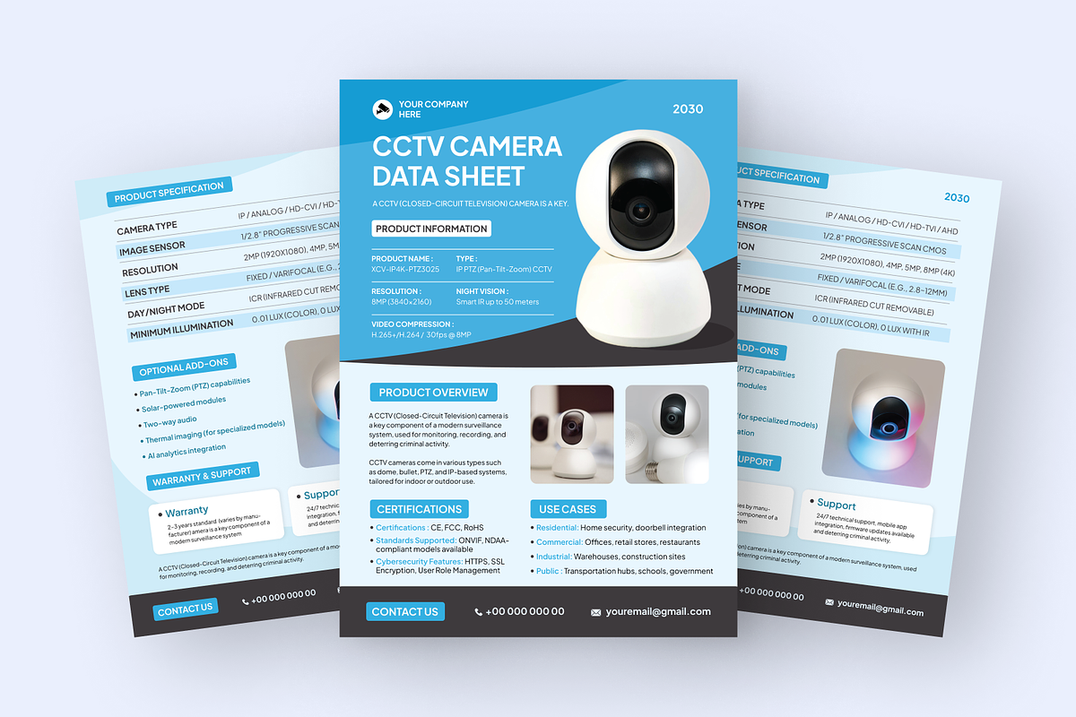 CCTV Product Sheet Design, a Flyer Template by SquidPixey (Photo 2 of 6)