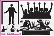 Teacher Student Classroom Silhouette, an Object Graphic by yasushie (Thumbnail 1 of 6)