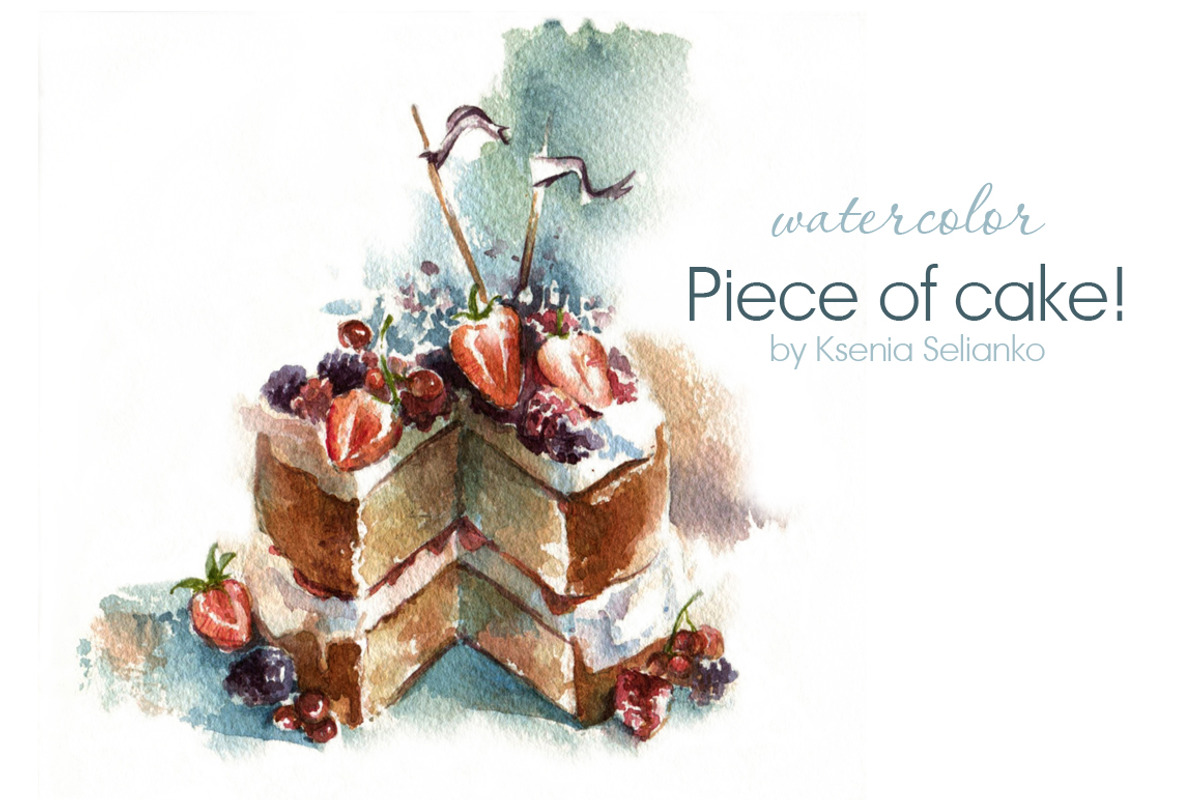Piece of cake, a Food Illustration by Ksenia Selianko