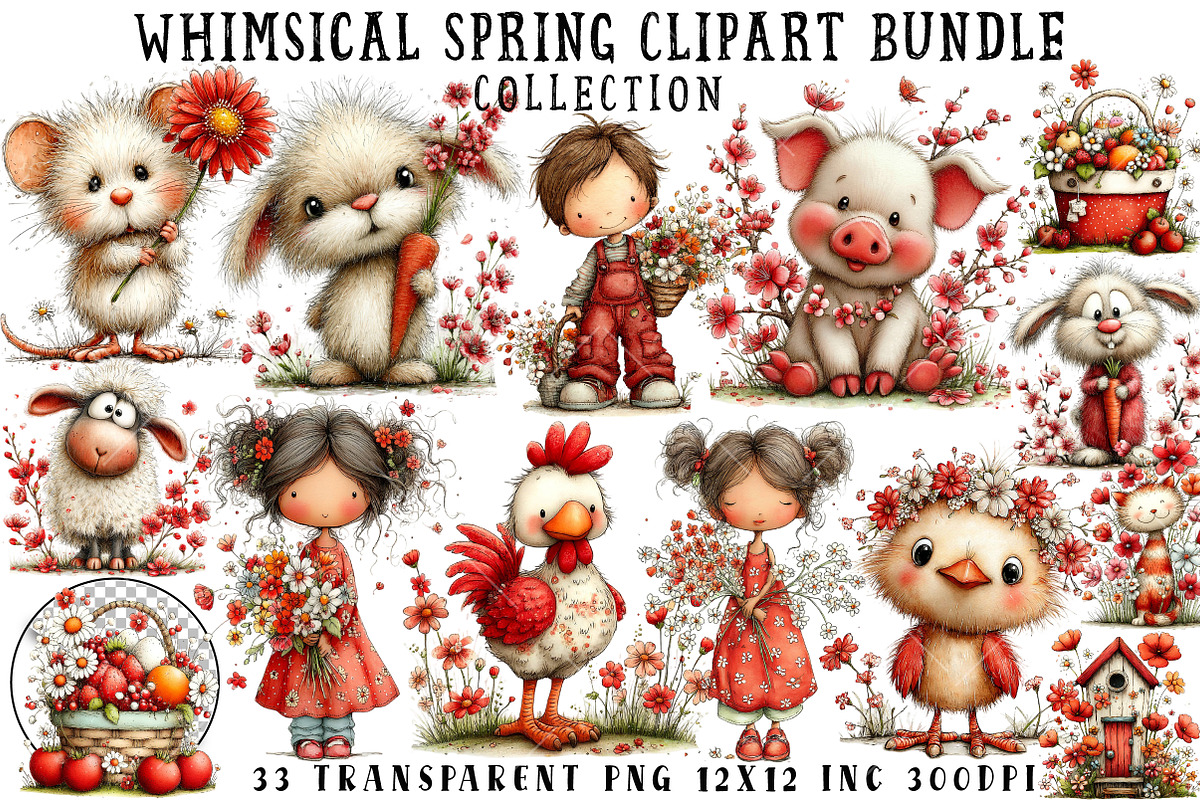 Whimsical Spring Clipart, an Illustration by OK Design (Photo 1 of 6)