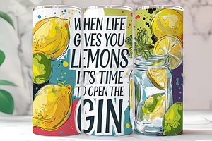 Life Gives You Lemons Gin Tumbler, a Background Photo by LamanAzalea
