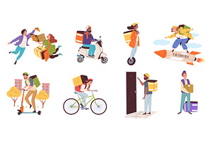 Cartoon couriers characters, a Person Illustration by Stock-Smart-Start