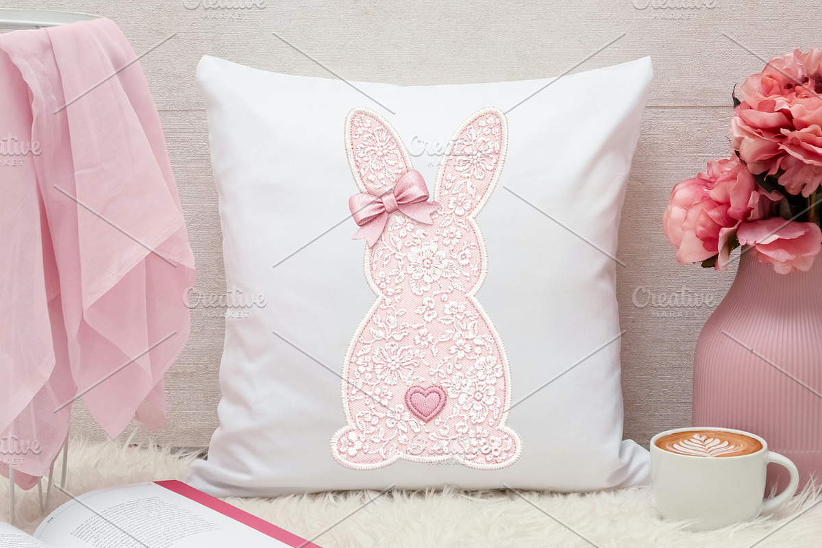 White Lace Bunny Coquette Bow Png, an Illustration by Canvas Craft (Photo 3 of 7)