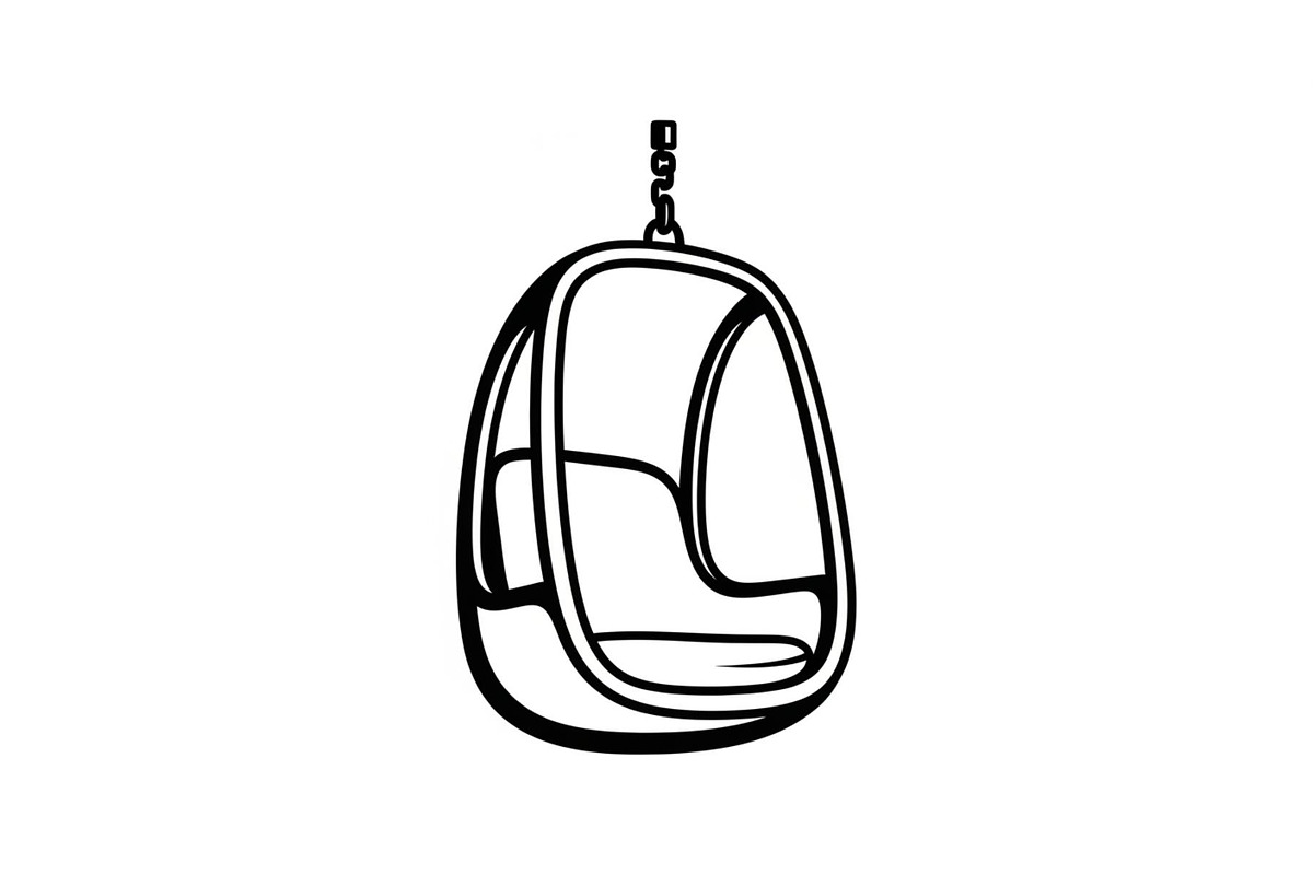 Hanging Egg Chair Silhouette Bundle, an Illustration by Designer_Momina (Photo 44 of 51)