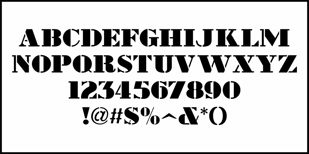 Movie Set Stencil JNL, a Font by Jeff Levine Fonts (Photo 3 of 5)
