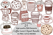 Coffee Lover PNG Clipart Bundle, a Seasonal Illustration by CitraGraphics (Thumbnail 1 of 5)