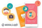 50 Medical Flat Icons, an Outline Icon by Dighital (Thumbnail 2 of 8)