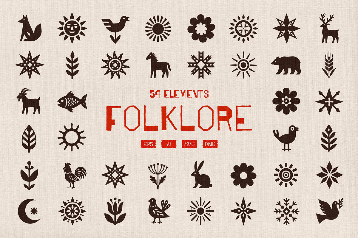 Folklore: 54 Folk Art Elements, an Object Graphic by pixelbuddha.net (Photo 1 of 6)