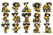 Autumn Girl PNG Clipart Bundle, a Seasonal Illustration by Nicolle's Colorful Art (Thumbnail 4 of 5)
