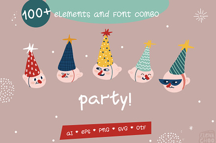 PARTY! 100 elements + FONT
