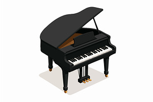 Isometric grand piano vector, an Illustration by AlexArt