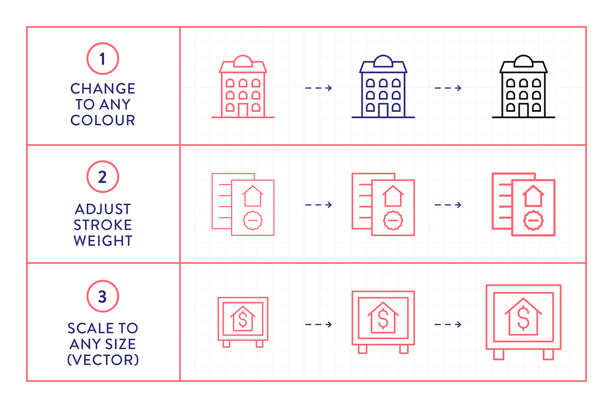 Real Estate Line Icons, an Outline Icon by Made by Made (Photo 3 of 8)