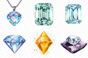 Luxury Diamond ClipArt, an Illustration by Watercolor design (Thumbnail 4 of 12)