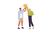 Winners with awards on pedestals set, a Person Illustration by PaperTrident (Thumbnail 7 of 10)