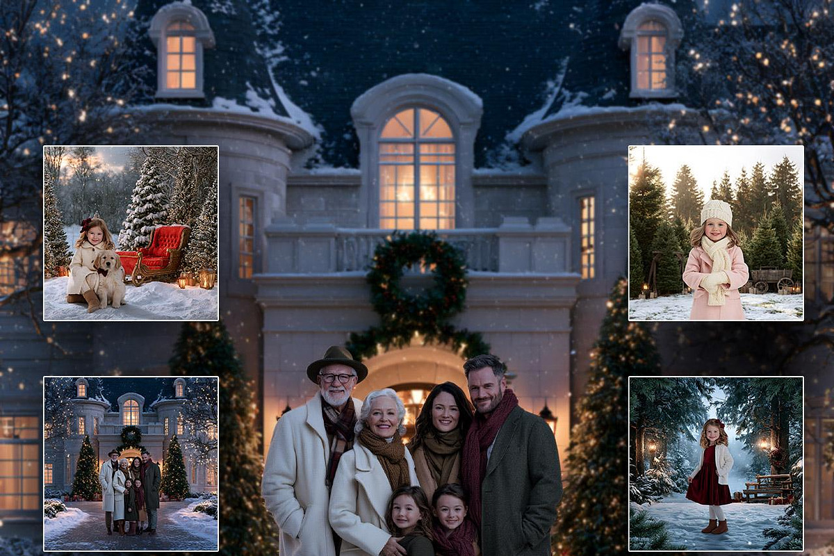 Outdoor Christmas Digital Backdrops, a Background Graphic by Walllow Creatives (Photo 1 of 6)